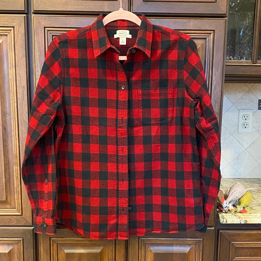 L.L. BEAN Buffalo Print Button Shirt